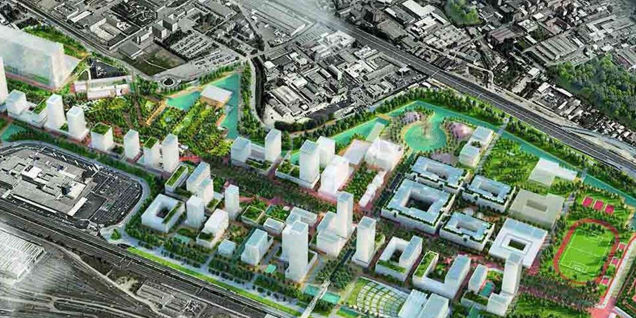 Panoramica di un quartiere green come il Milano Innovation District, un esempio di efficienza energetica e sostenibilità