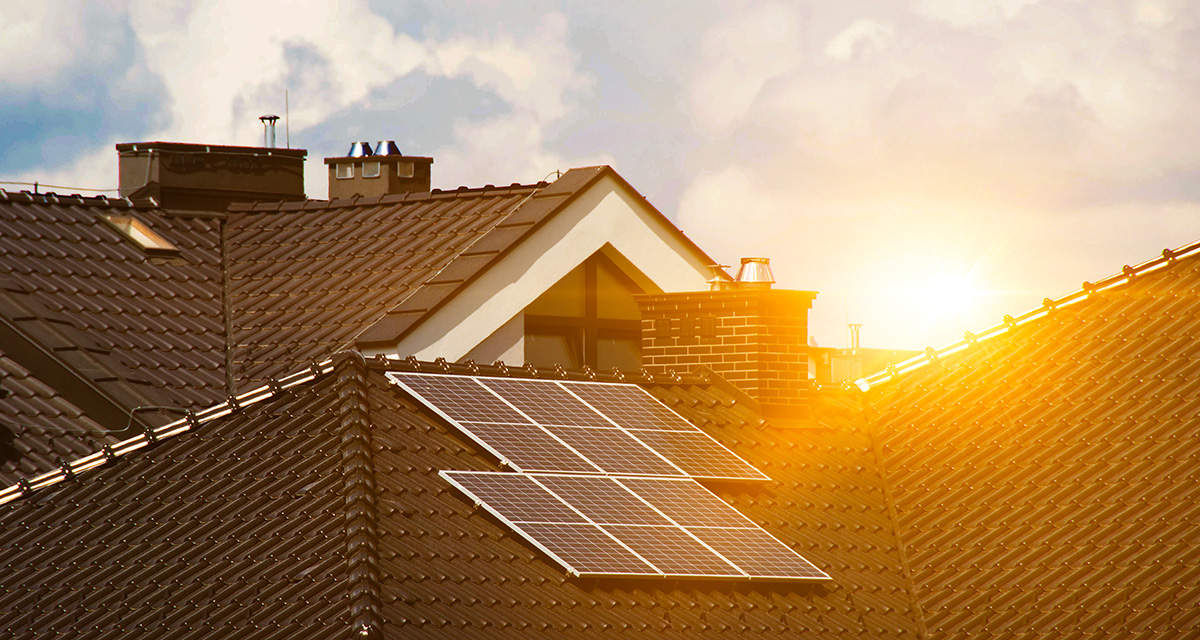 Pannelli fotovoltaici su una villa